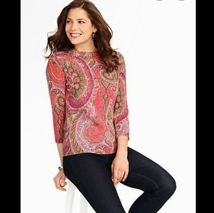 NBW TALBOTS cashmere Paisley sweater